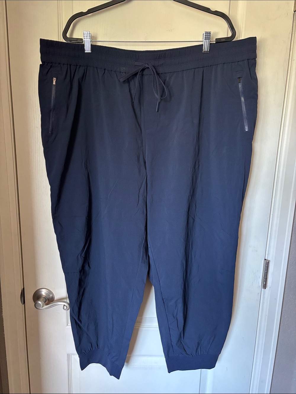 Athleta 2X Navy Travel Joggers Zip Pocket
